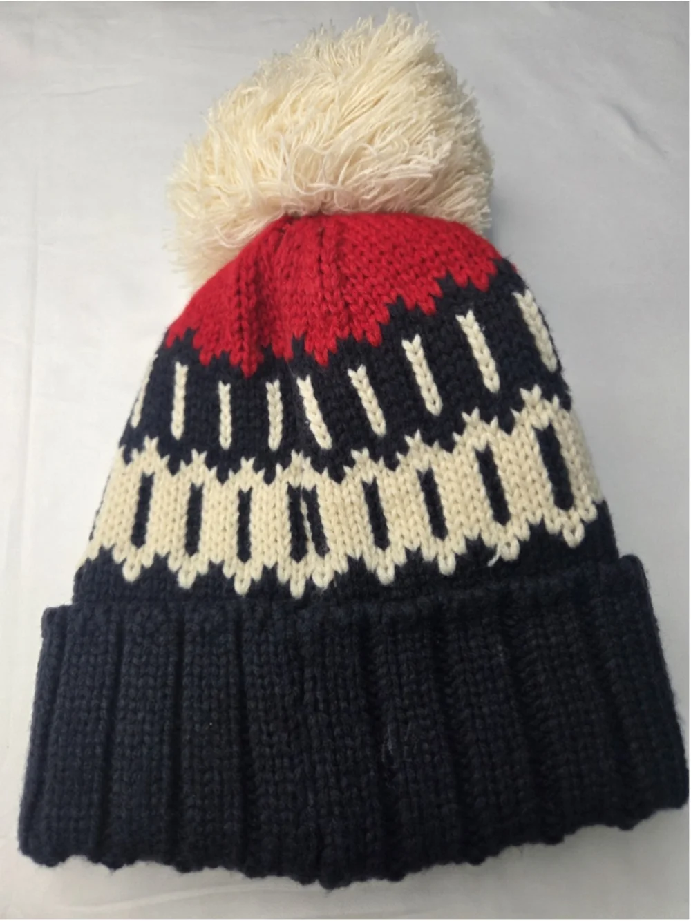 '47 Houston Texans Cuffed Pom Knit Beanie Navy Cream Red NWT New #176